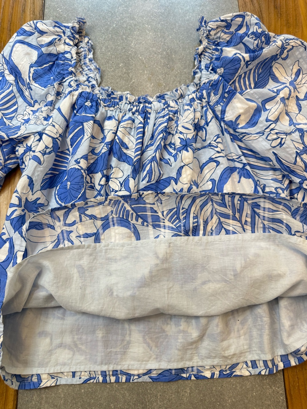 Vineyard Vines Painted Palm Beach Ruffle Blouse Top Medium - Picture 3 of 9